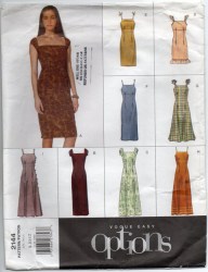 2144 EZ VOGUE EMPIRE TUCK LINED DRESS LENGTHS PATTERN 8-12